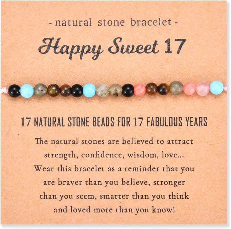 Colorful Natural Stone Birthday Bracelet for Women and Teens