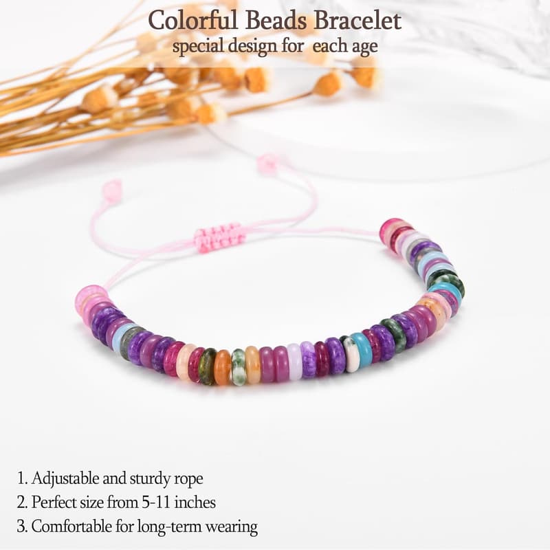 Colorful Natural Stone Birthday Bracelet for Women and Teens