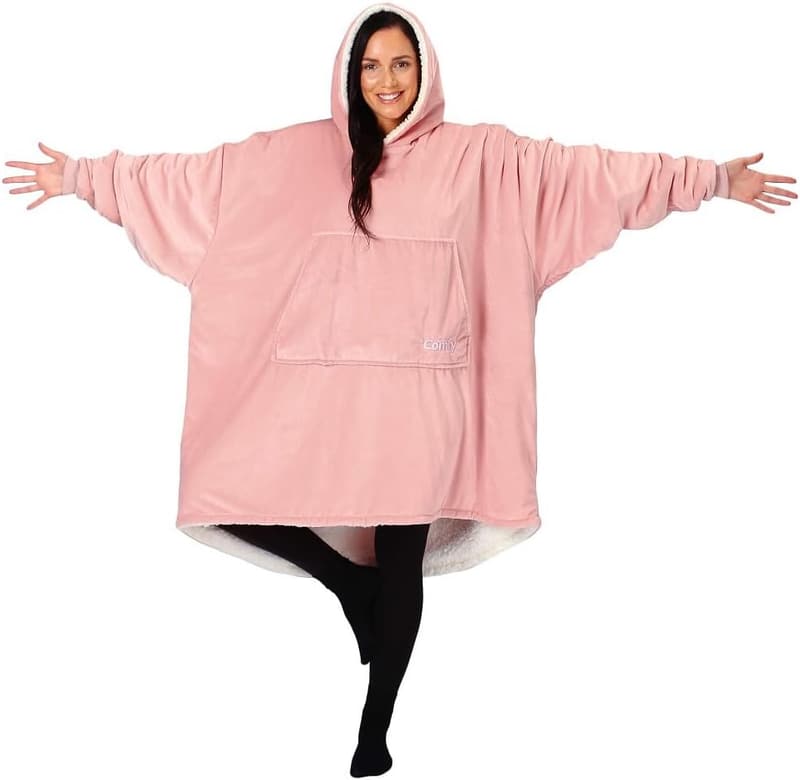 Oversized Hooded Sherpa Lined Wearable Blanket