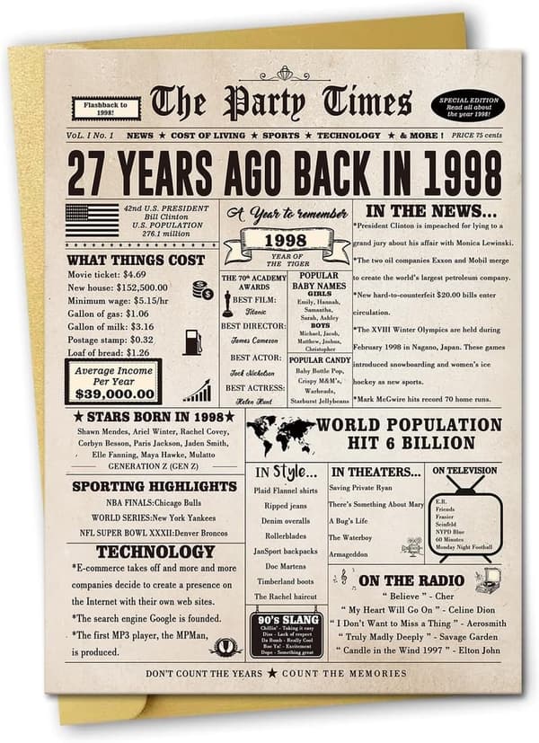 27th Birthday Card - Funny Vintage Design for Couples