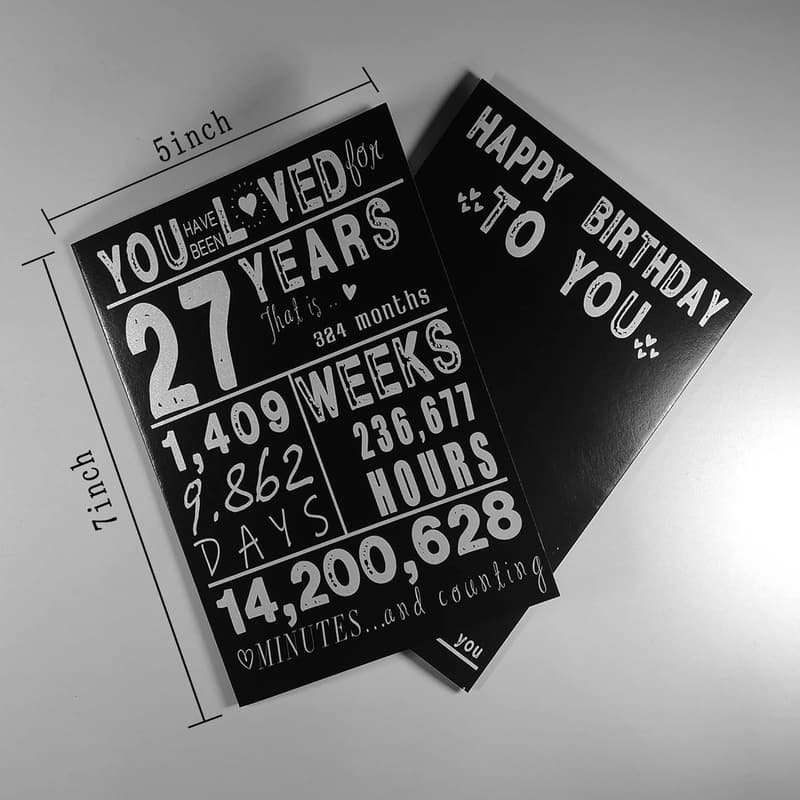 27th Birthday Card for Adults - Perfect Gift for Him or Her