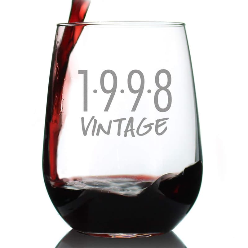 27th Birthday Vintage Stemless Wine Glass - 17 oz Gift