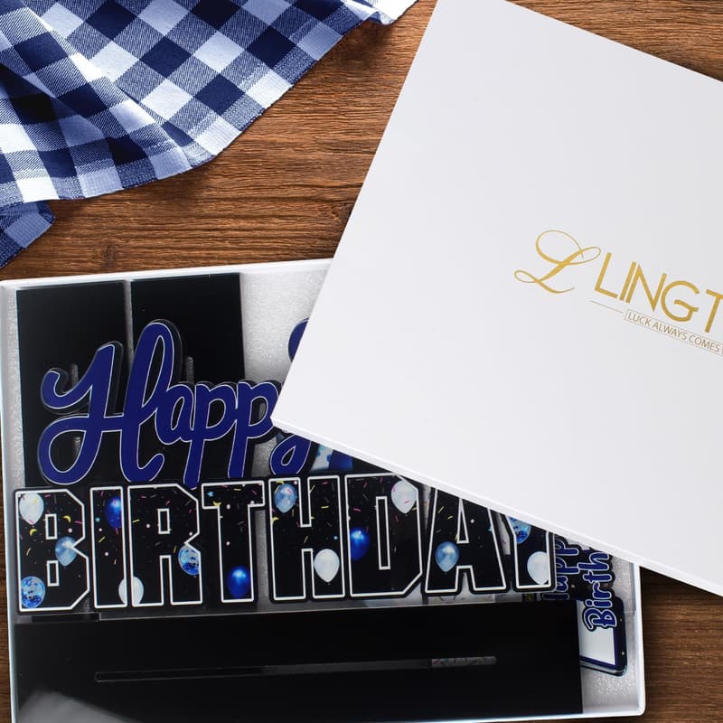 29th Birthday Blue Acrylic Table Topper Centerpieces Set