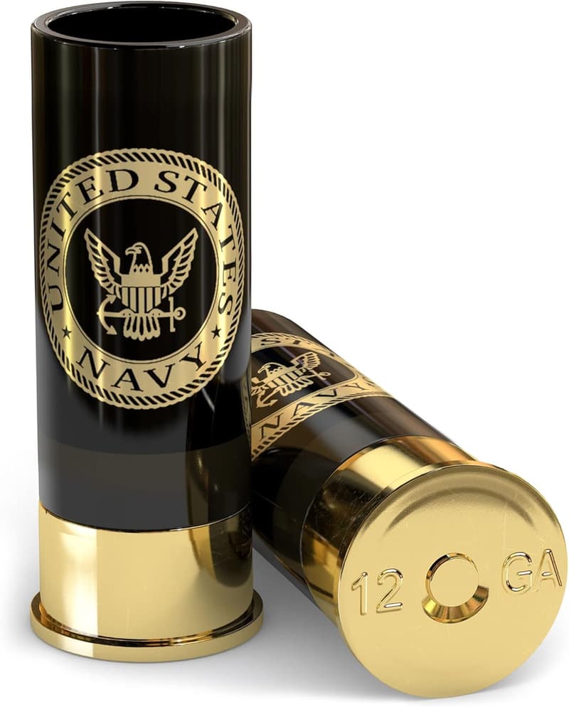 U.S. Navy Shot Glass Set of 4 - Officially Licensed Brass