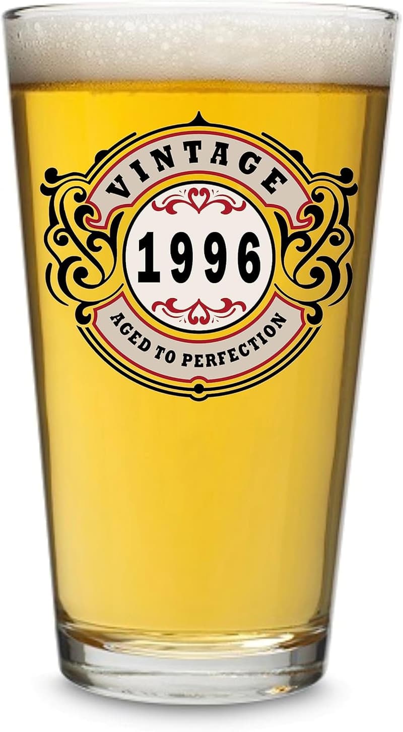 29th Birthday Vintage 1996 Beer Glass Gift for Men