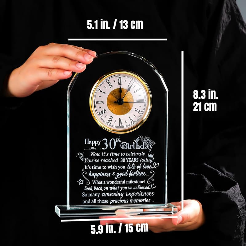 30th Birthday Quartz Clock Gift for Women and Men