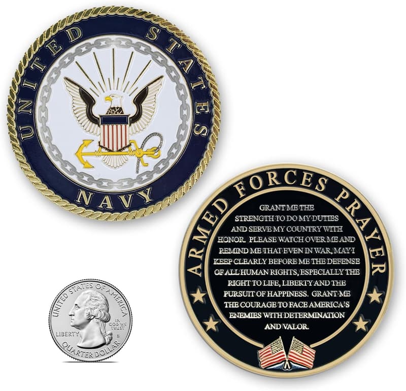 Navy Valor Challenge Coin - Inspirational Gift for Veterans