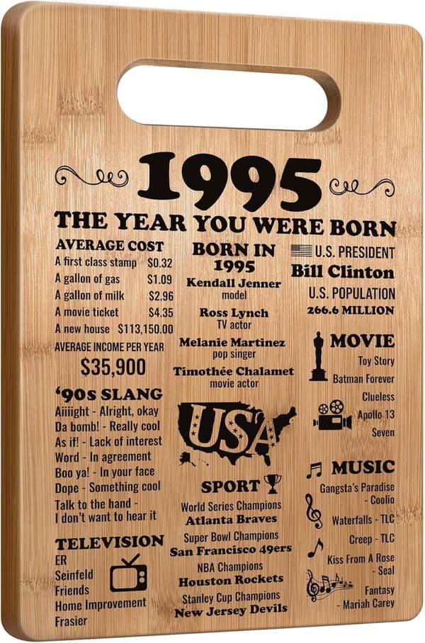 30th Birthday Cutting Board - Unique Gift for Him/Her