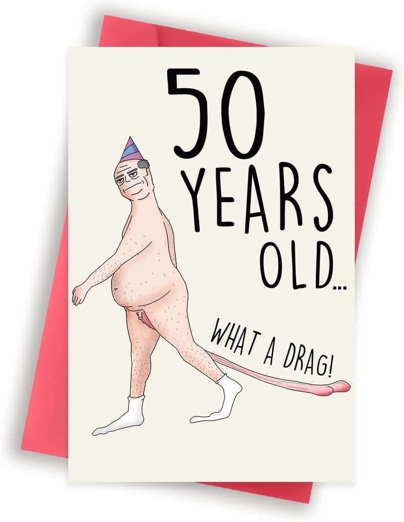 50th Birthday Card for Men - Humorous Gift from Wife