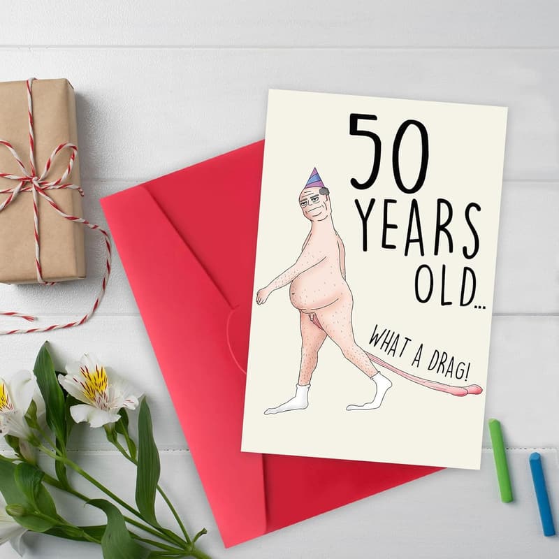 50th Birthday Card for Men - Humorous Gift from Wife