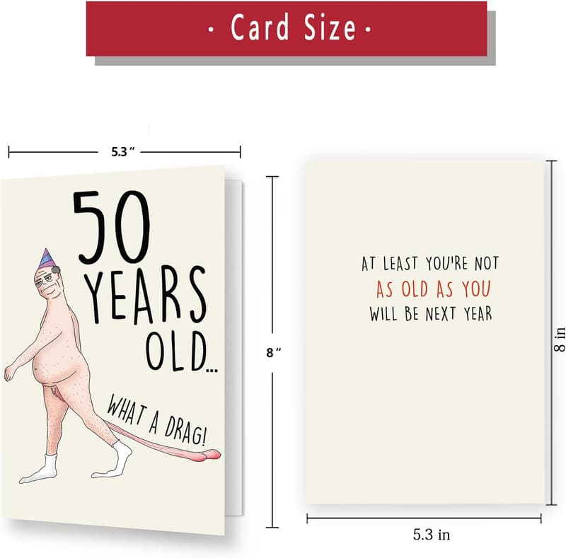 50th Birthday Card for Men - Humorous Gift from Wife
