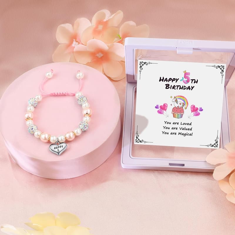 Adjustable Beaded Bracelet for Girls’ Birthday Gift