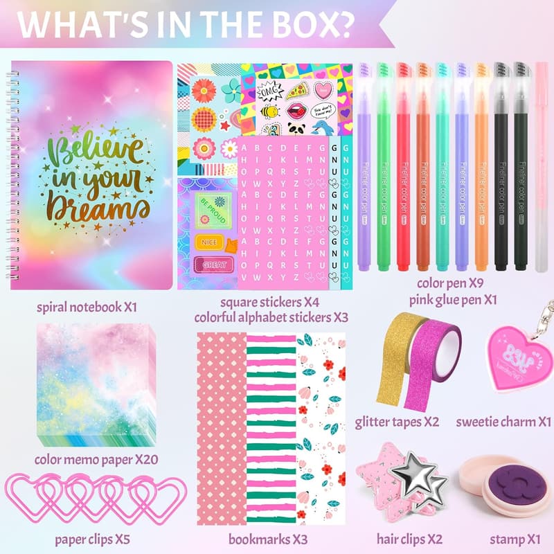 DIY Journal Kit for Girls - Fun Art & Crafts Gift for Ages 8-14