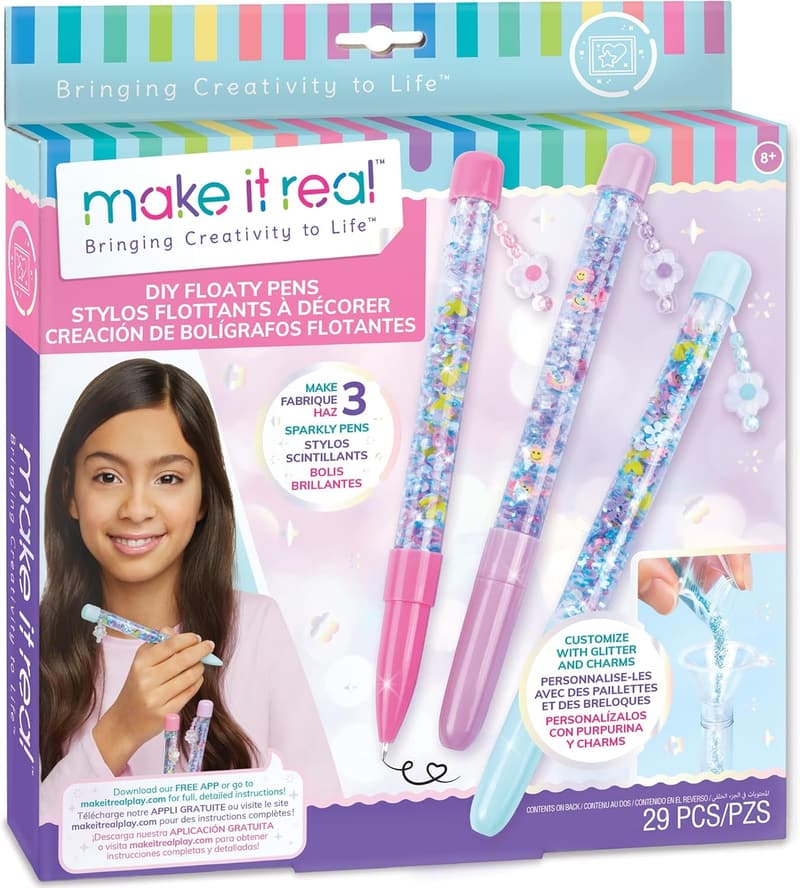 DIY Sparkly Floaty Pens Kit - Customizable Craft for Kids 8+
