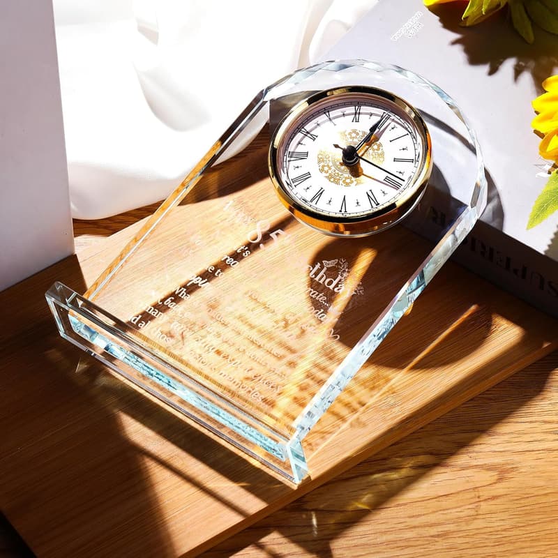 85th Birthday Glass Quartz Clock Plaque for Couples