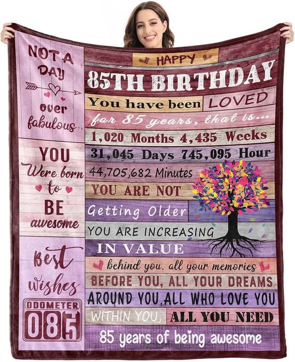 85th Birthday Soft Cozy Throw Blanket for Women 60