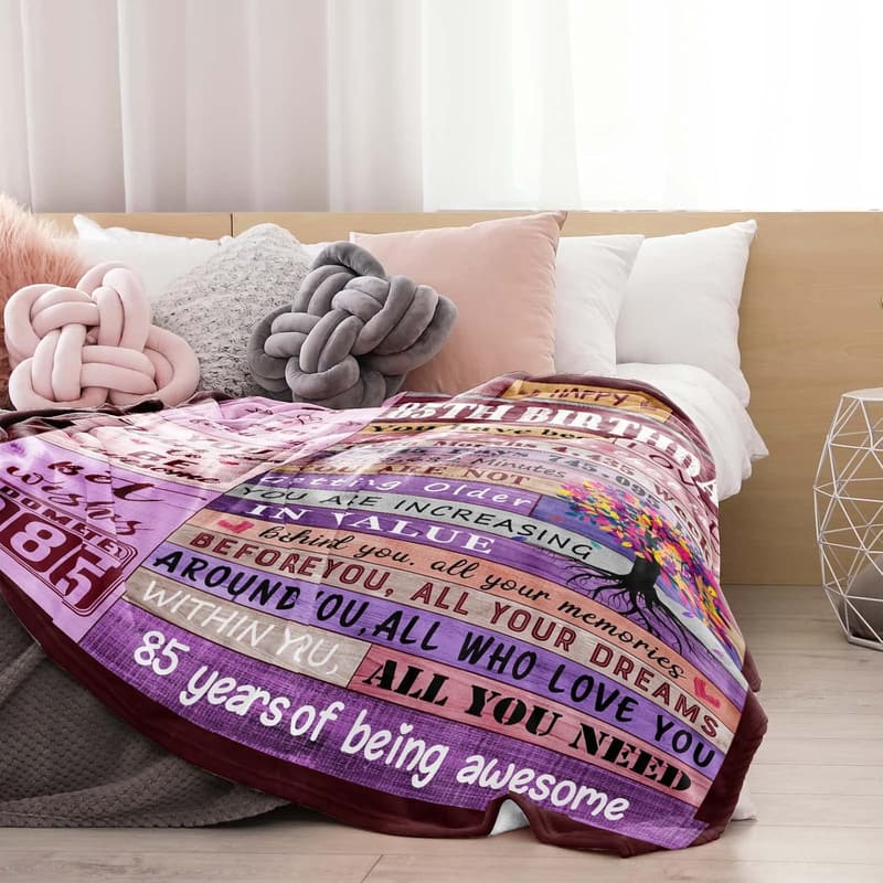 85th Birthday Soft Cozy Throw Blanket for Women 60