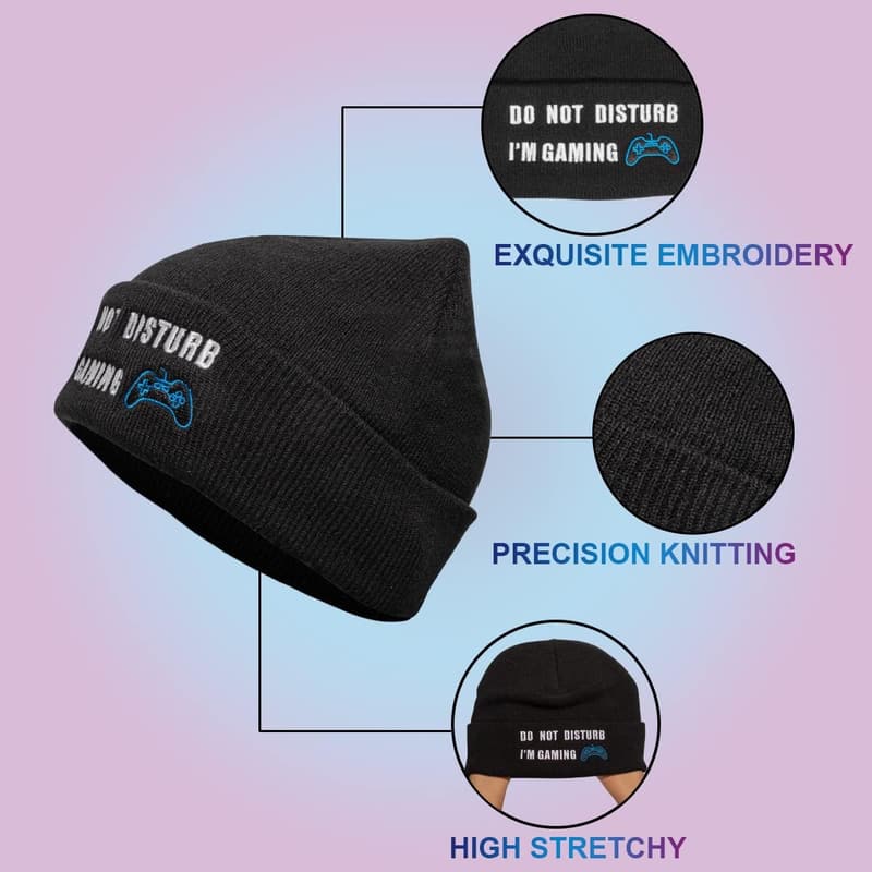 Gaming Socks and Beanie Hat Set for Men and Boys