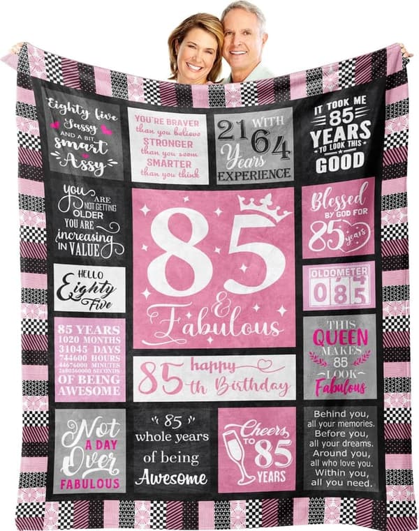 85th Birthday Throw Blanket for Women, 60