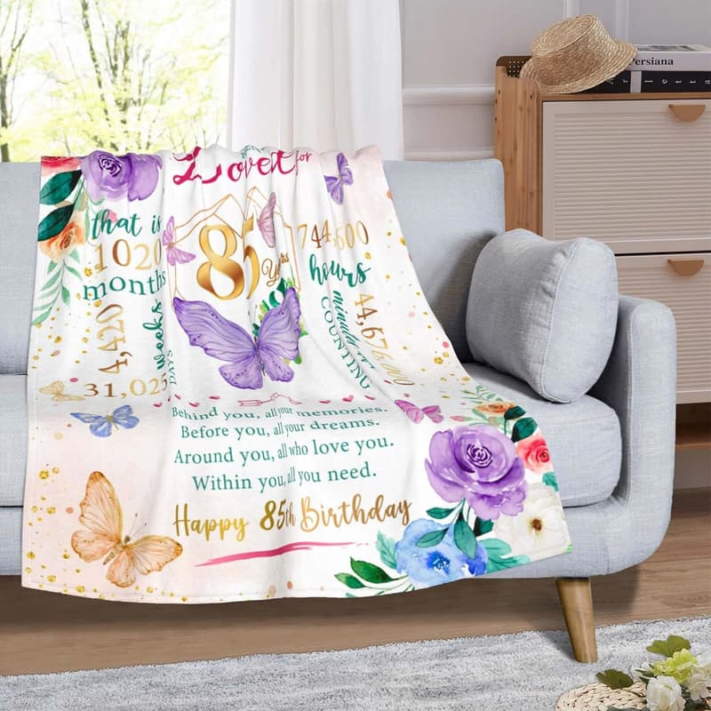 85th Birthday Throw Blanket for Women - 50