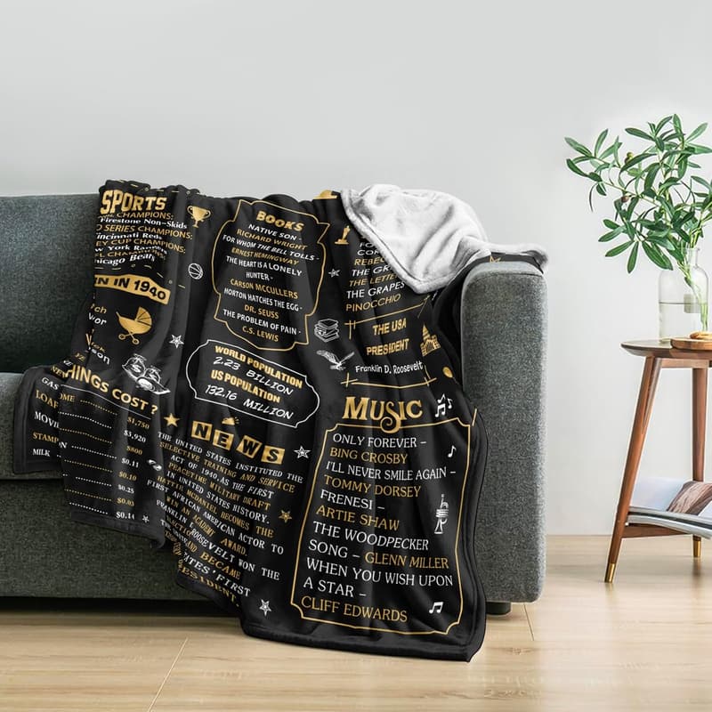 85th Birthday Blanket Gift for Men and Women, 60” x 50”