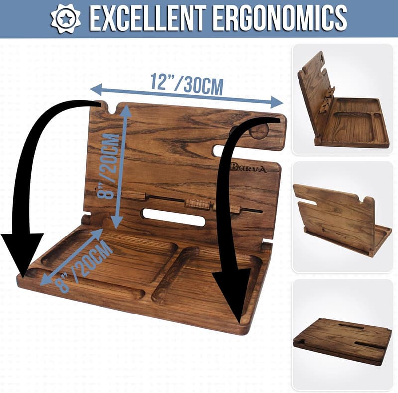 Foldable Rustic Phone Docking Station - Nightstand Organizer for Men