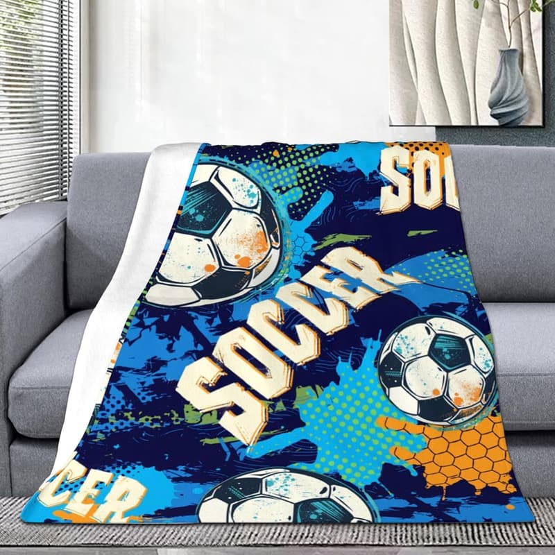Soccer Blanket for Boys - 50x60 inch Holiday Gift