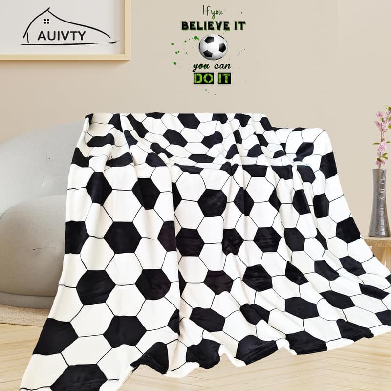 Soccer Blanket - Fleece Throw for Boys & Coaches, 40