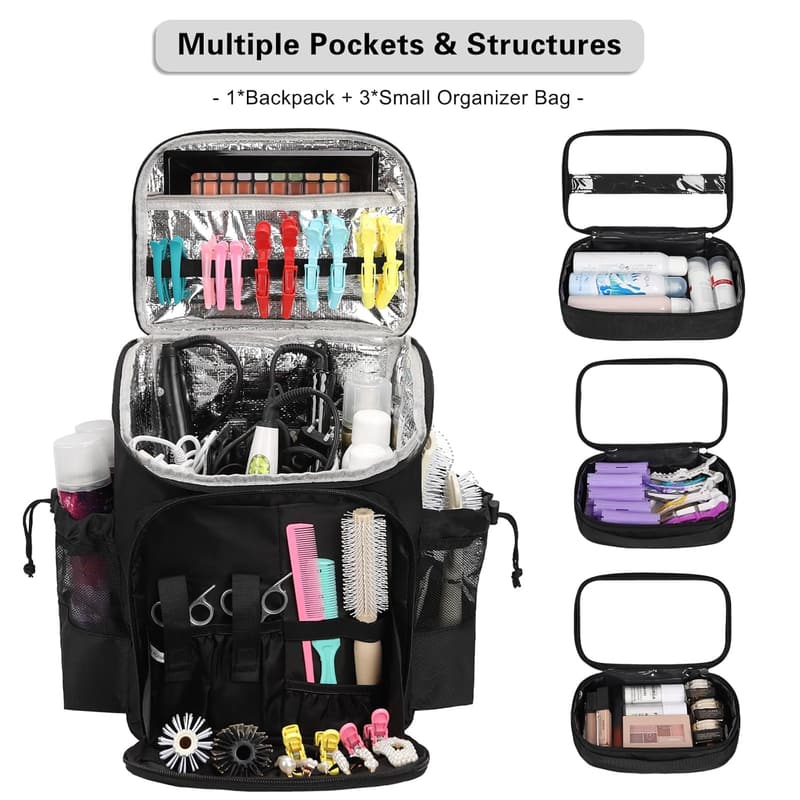 Professional Hairdresser Travel Backpack with Adjustable Dividers
