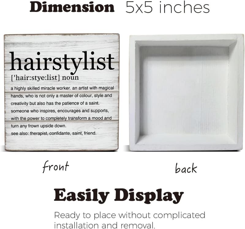 Hairstylist Gift - Definition Art Wooden Sign for Desk Decor