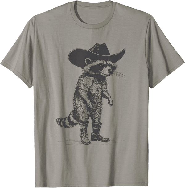 Vintage Raccoon Cowboy T-Shirt for Country Fans
