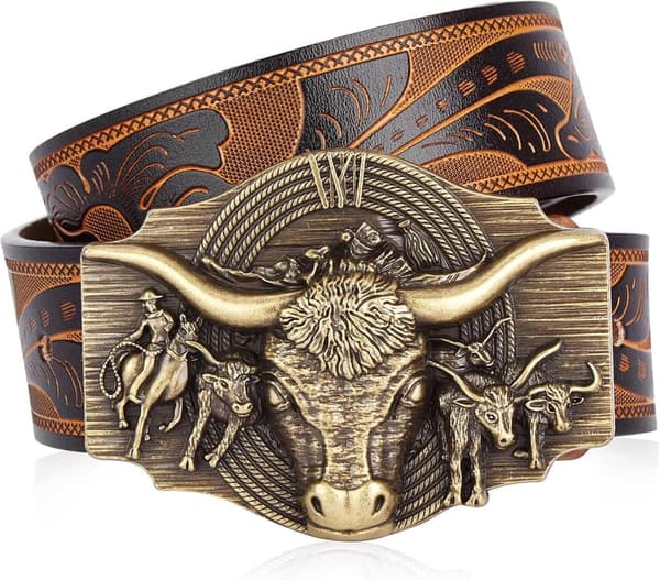 Western Leather Belt for Men and Women - Ideal Cowboy Gift