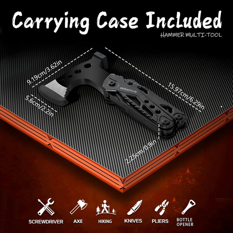 16-in-1 Camping Multitool for Men with Sheath & Survival Gear