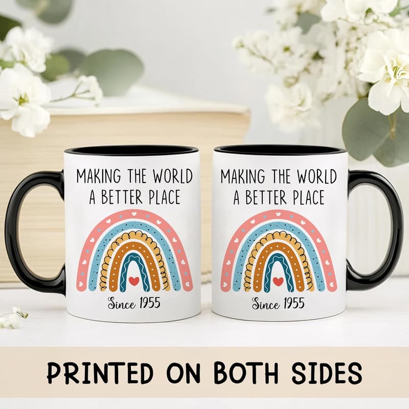 70th Birthday Coffee Mug Gift for Women & Men - Since 1955