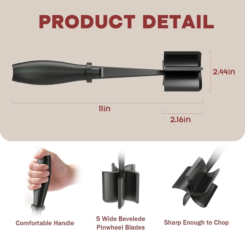 Premium Heat Resistant Meat Chopper & Hamburger Grinder - Black