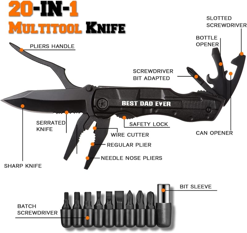 Father's Day Pocket Knife Multitool Gift for Dad