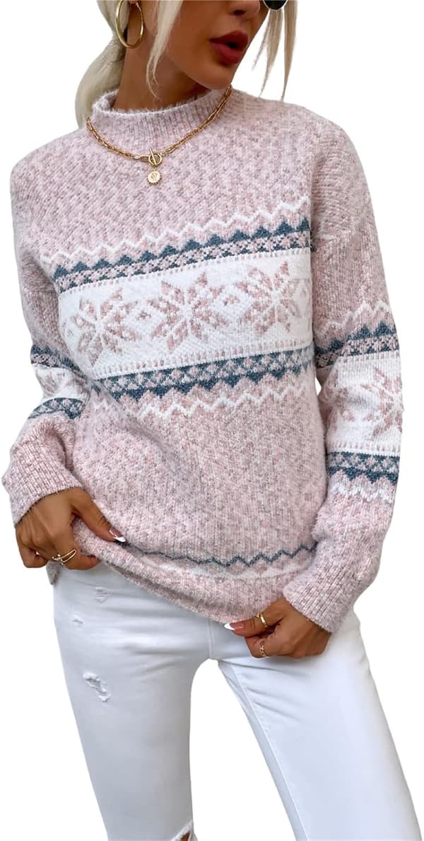 Christmas Women's Casual Snowflake Pullover Sweater