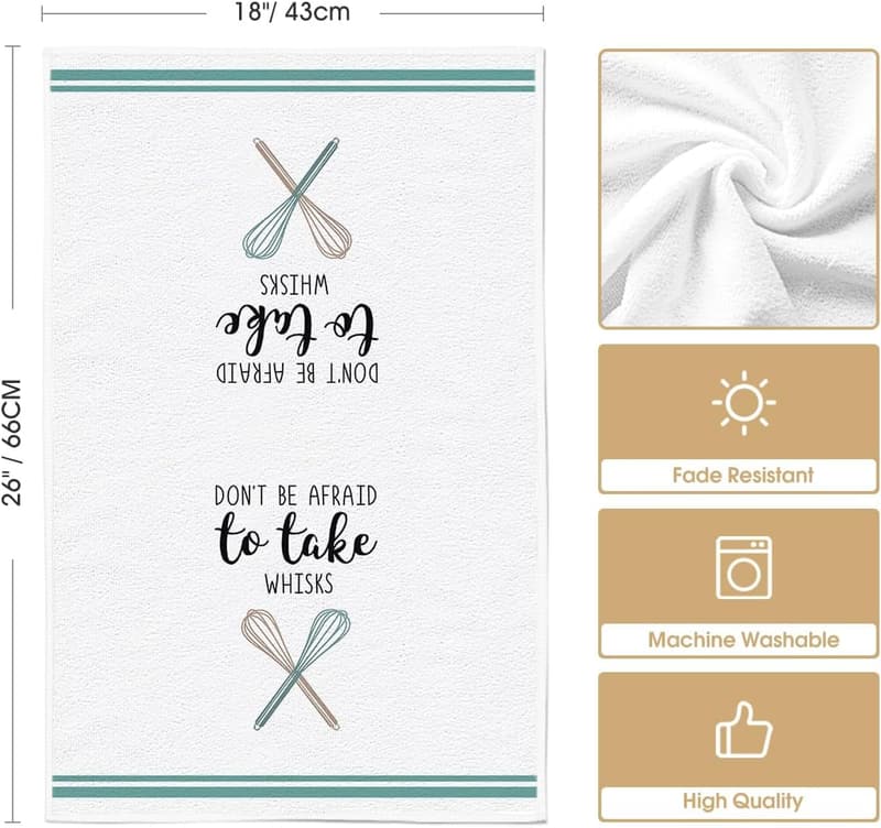 Funny Quote Kitchen Towels Set - Ultra Absorbent, 18x26 Inch, Housewarming Gift