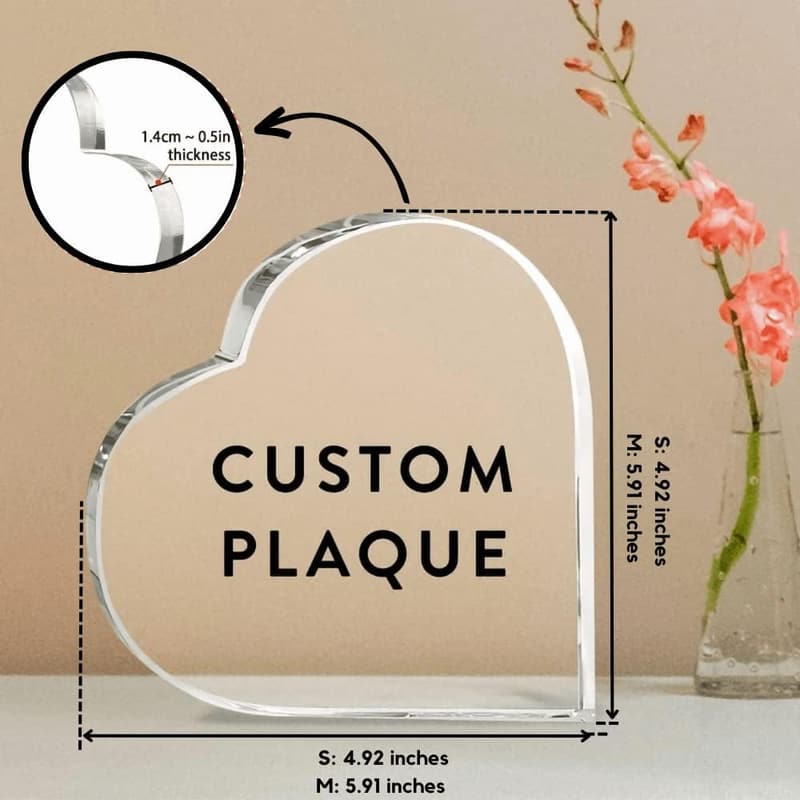 Mother's Day Personalized Heart-Shaped Acrylic Plaque for Mom