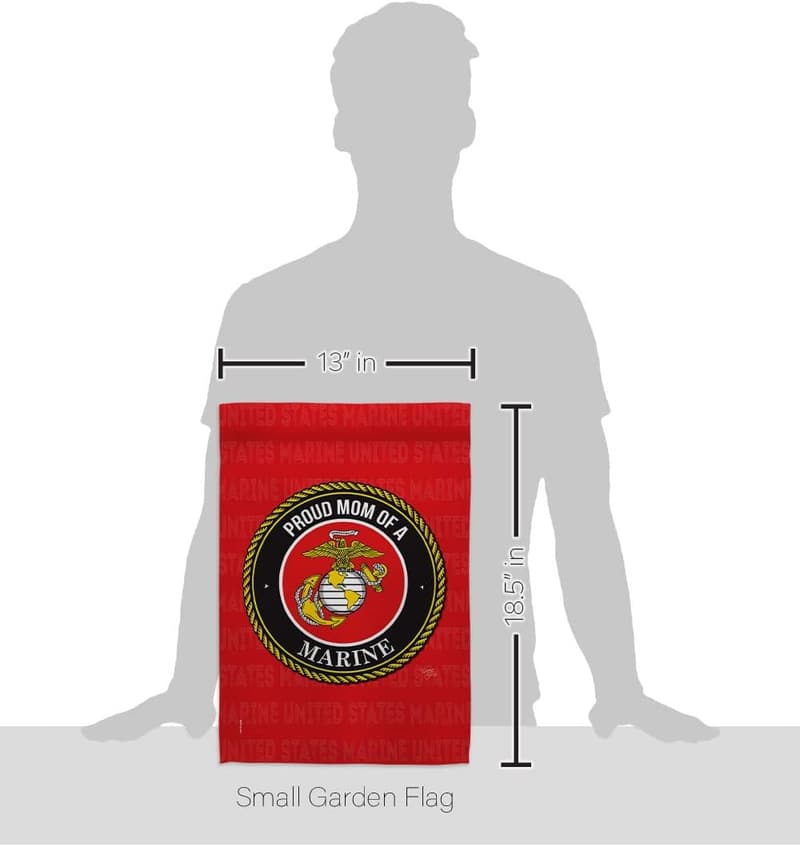 Proud Mom USMC Garden Flag - Double-Sided Yard Banner