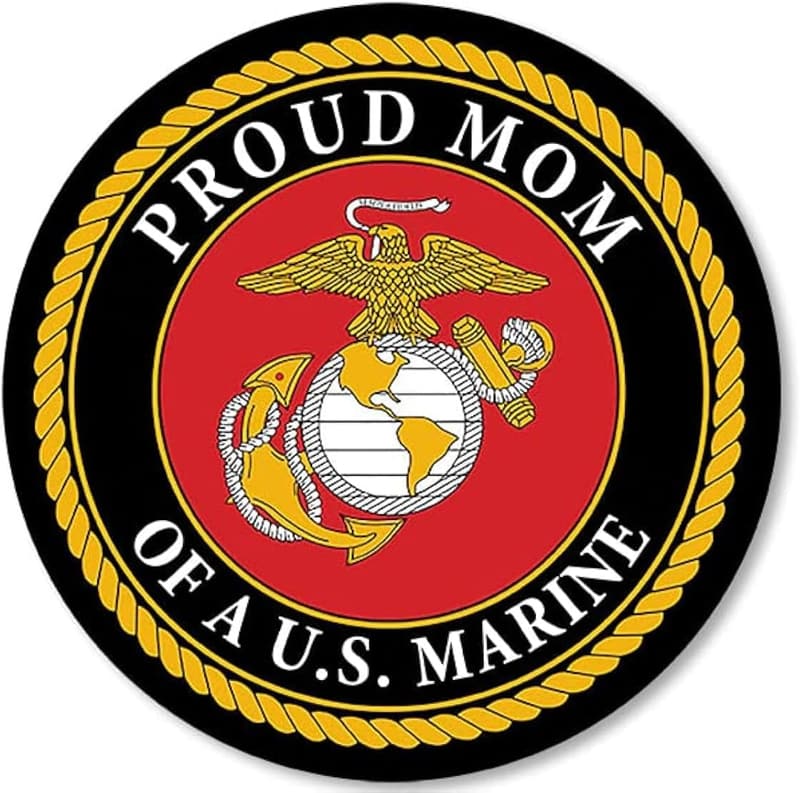 Proud Mom of a US Marine Vinyl Decal - 3 Inch USMC Sticker