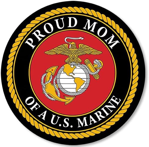 Proud Mom of a US Marine Vinyl Decal - 3 Inch USMC Sticker