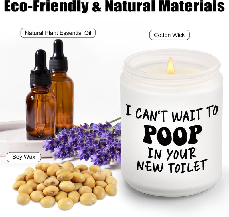 Housewarming Lavender Scented Candle with Humor