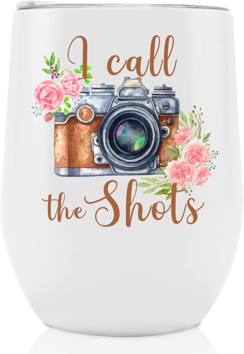Photography Gift for Women - 12oz Insulated Wine Tumbler Mug