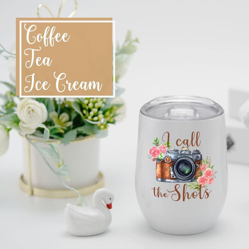 Photography Gift for Women - 12oz Insulated Wine Tumbler Mug