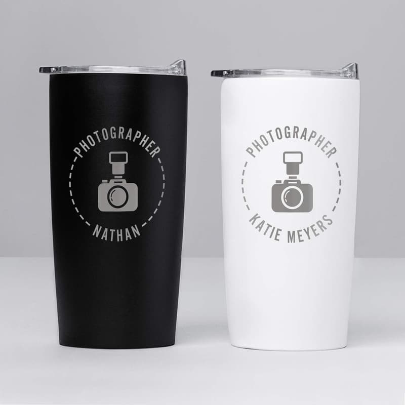 Personalized 20 oz Photographer Tumbler - Gift for Photography Lovers