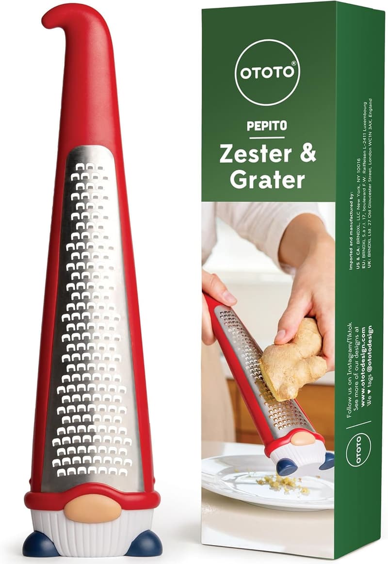 Cute Gnome Zester Grater for Kitchen - Unique Parmesan & Garlic Tool