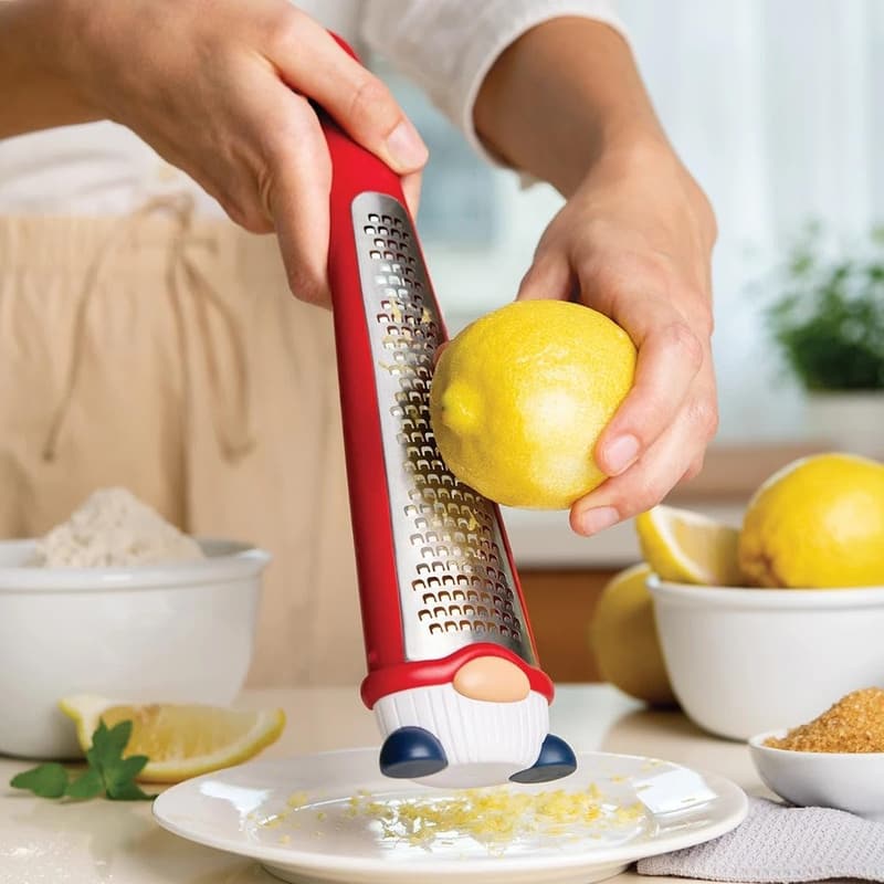 Cute Gnome Zester Grater for Kitchen - Unique Parmesan & Garlic Tool