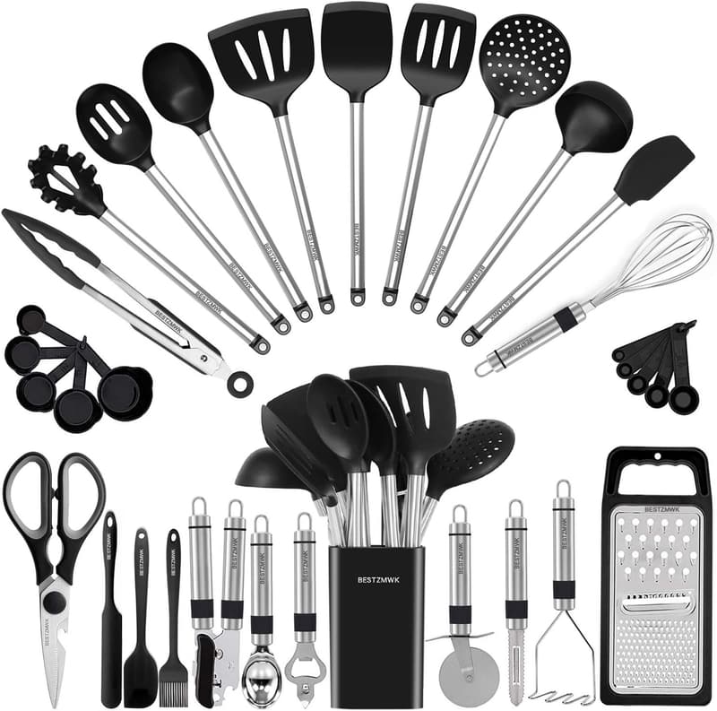 Silicone Cooking Utensil Set for Nonstick Cookware - 33 Pieces