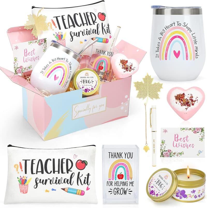 Teacher Appreciation Tumbler Gift Basket for Women